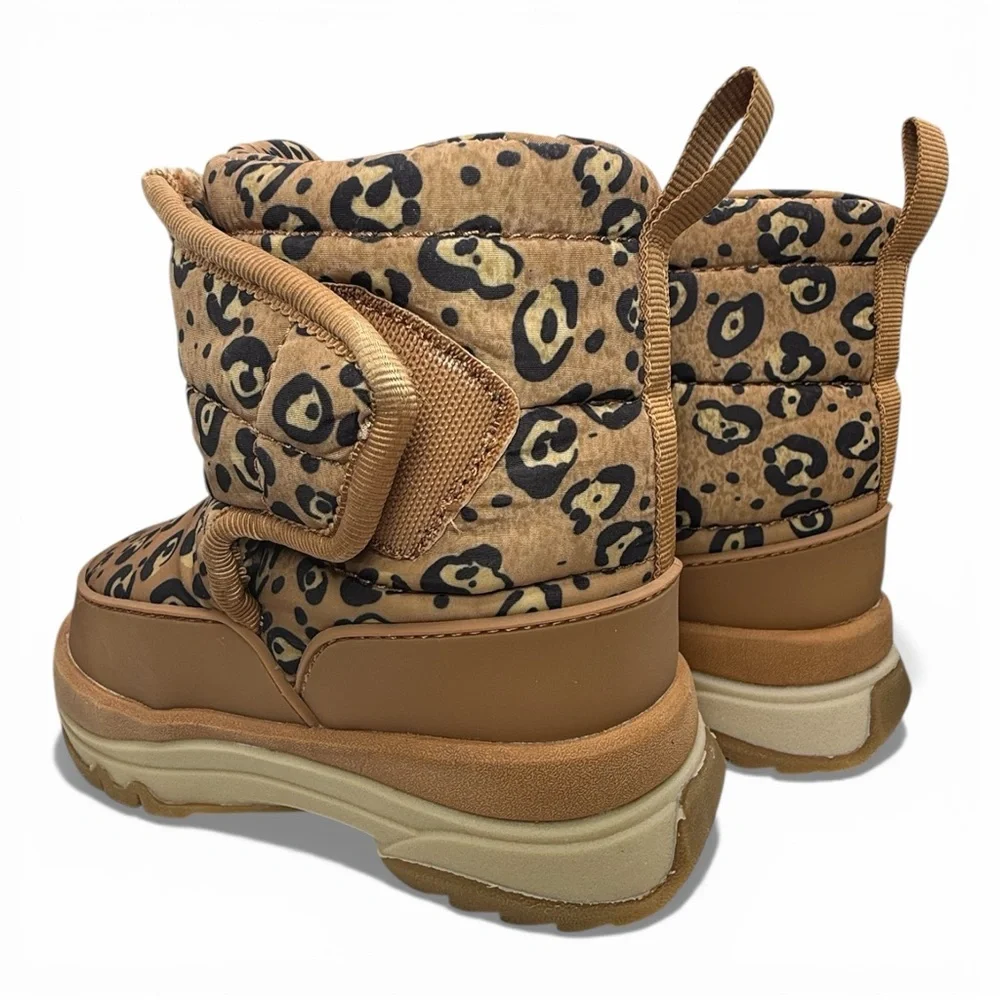 ZARA Toddler Leopard‎ Print Winter Boots Size EU 24 Brown Snow Boots